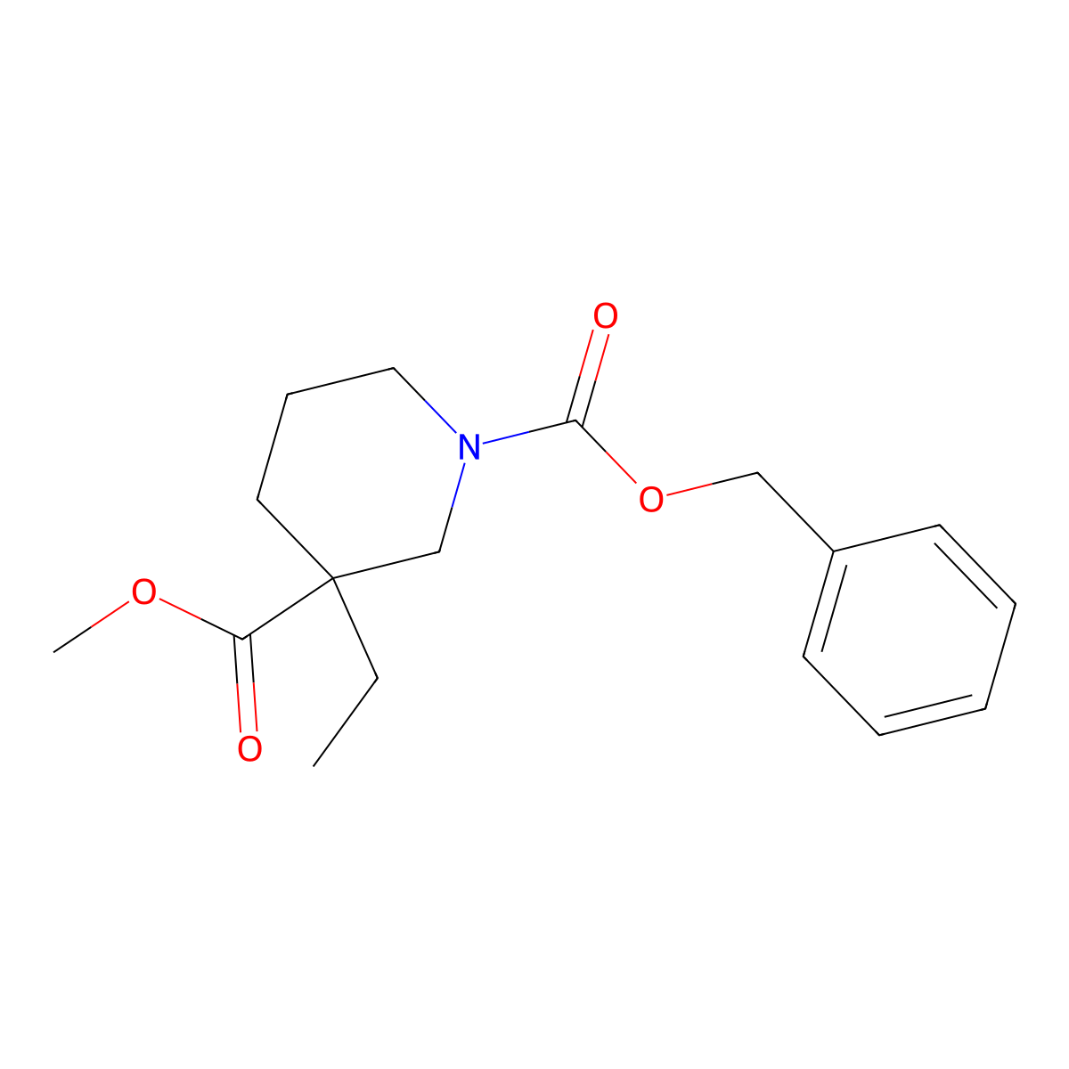 Methyl 1-Cbz-3-ethylpiperidine-3-carboxylate molecular structure, CAS 1363166-02-2