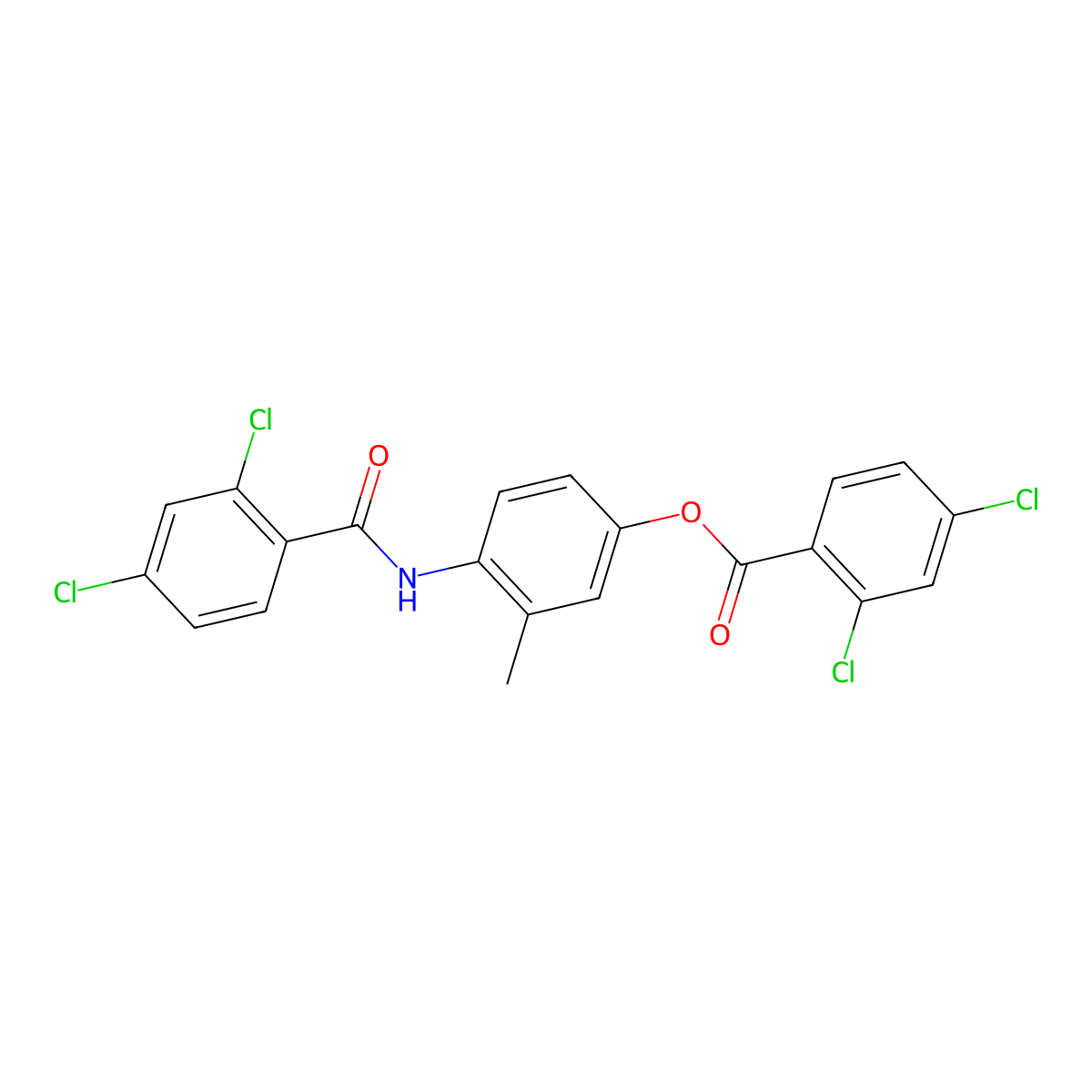 2,4-Dichloro-N-[4-(2,4-dichlorobenzoyloxy)-2-methylphenyl]benzamide molecular structure, CAS 1363166-08-8