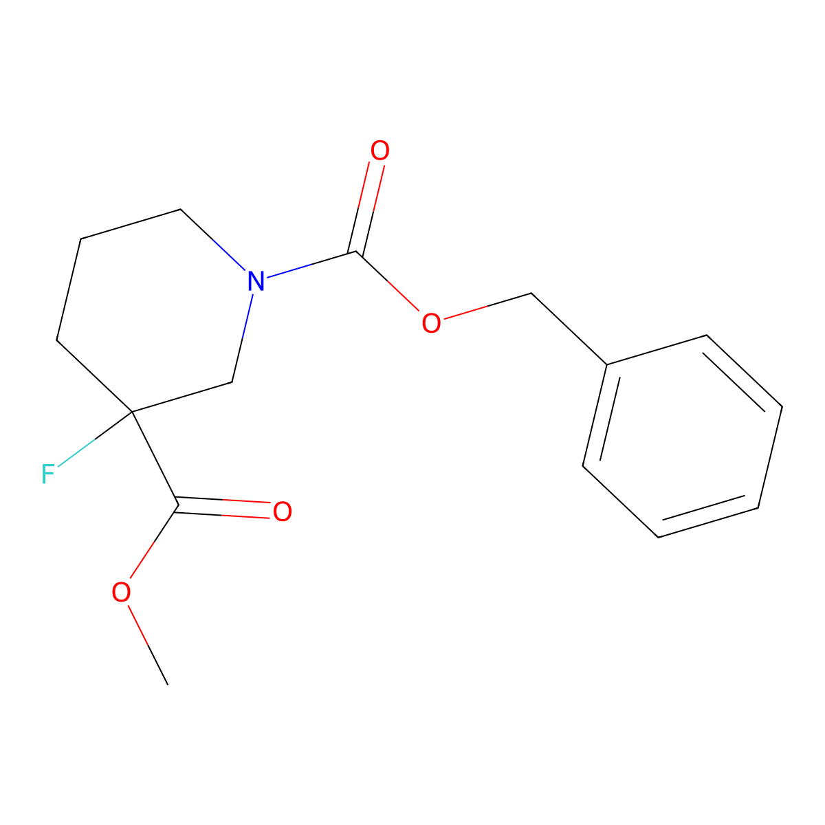 Methyl 1-Cbz-3-fluoropiperidine-3-carboxylate molecular structure, CAS 1363166-15-7