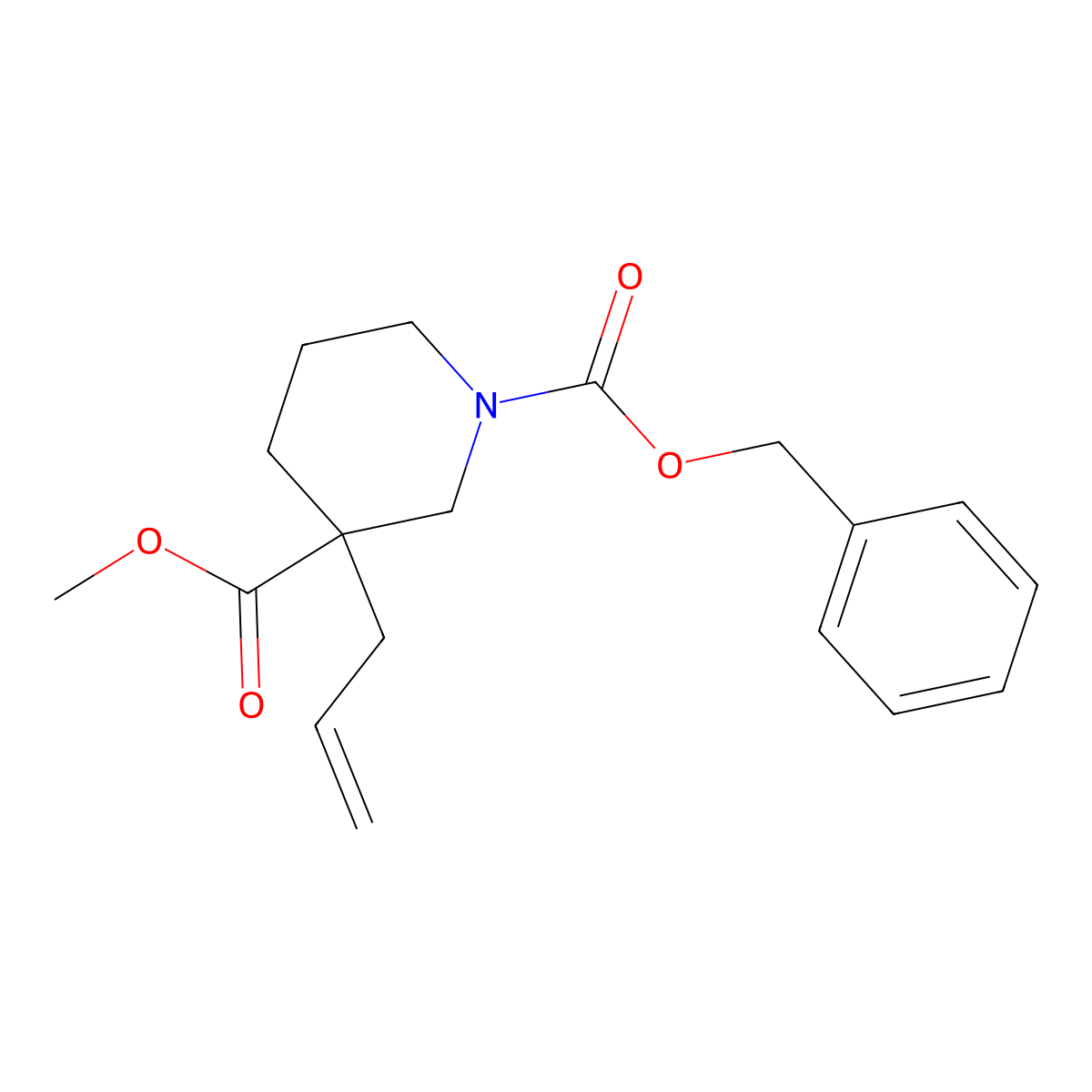 Methyl 1-Cbz-3-allylpiperidine-3-carboxylate molecular structure, CAS 1363166-19-1