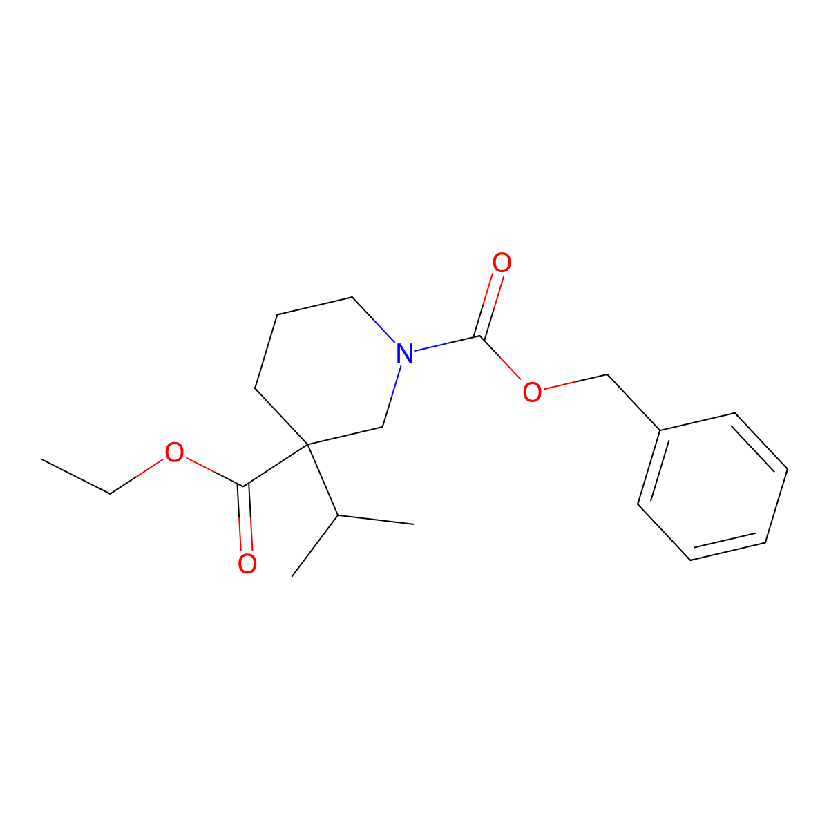Ethyl 1-Cbz-3-isopropylpiperidine-3-carboxylate molecular structure, CAS 1363166-26-0