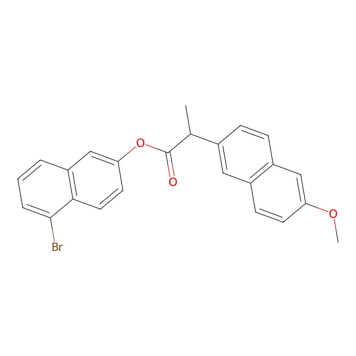 5-Bromo-2-naphthyl 2-(6-Methoxy-2-naphthyl)propanoate molecular structure, CAS 1363166-31-7