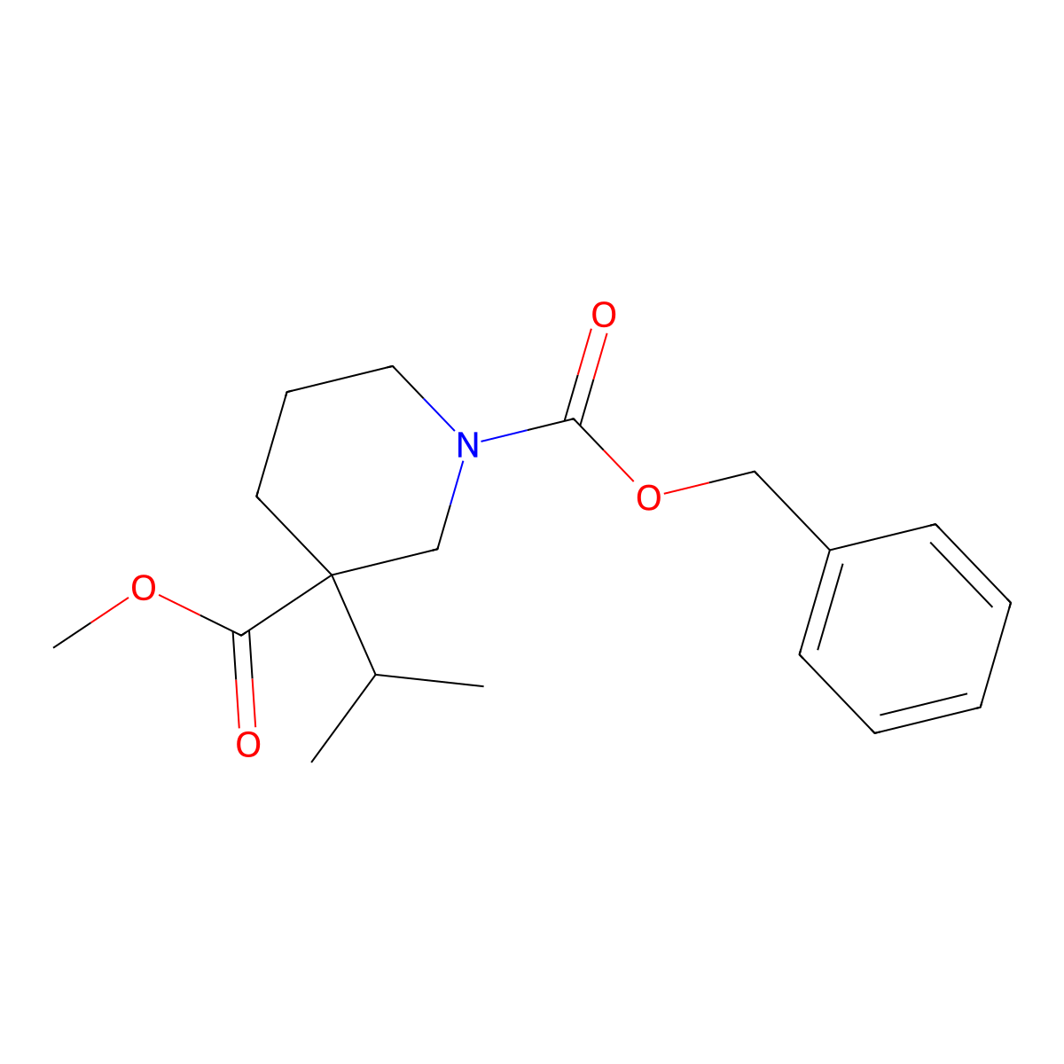 Methyl 1-Cbz-3-isopropylpiperidine-3-carboxylate molecular structure, CAS 1363166-34-0