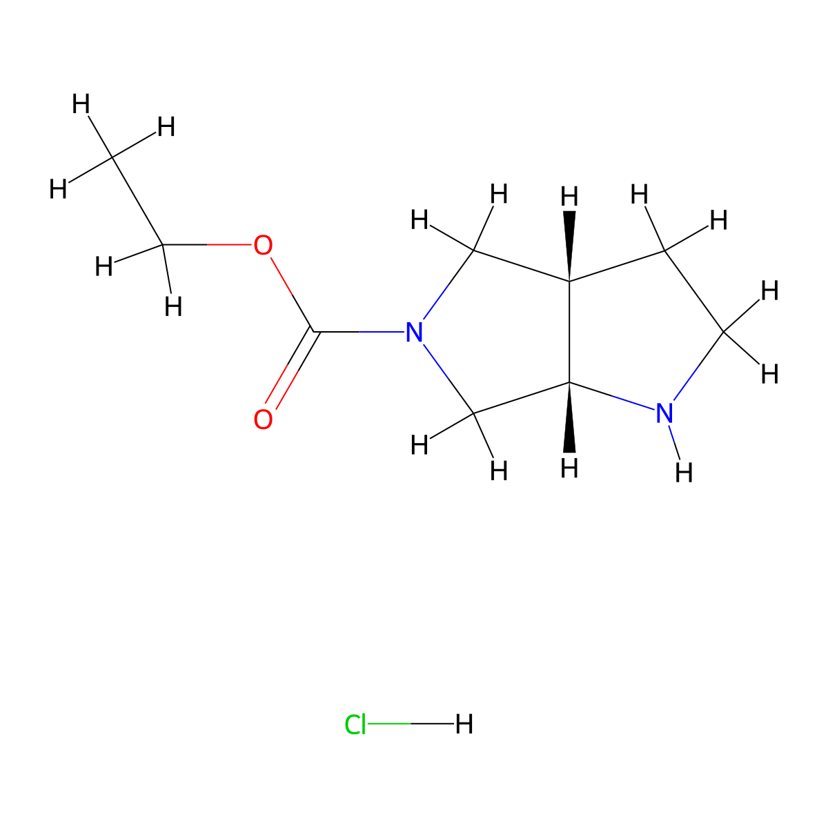 cis-5-Ethoxycarbonyl-1H-hexahydropyrrolo[3,4-b]pyrrole Hydrochloride molecular structure, CAS 1363166-35-1