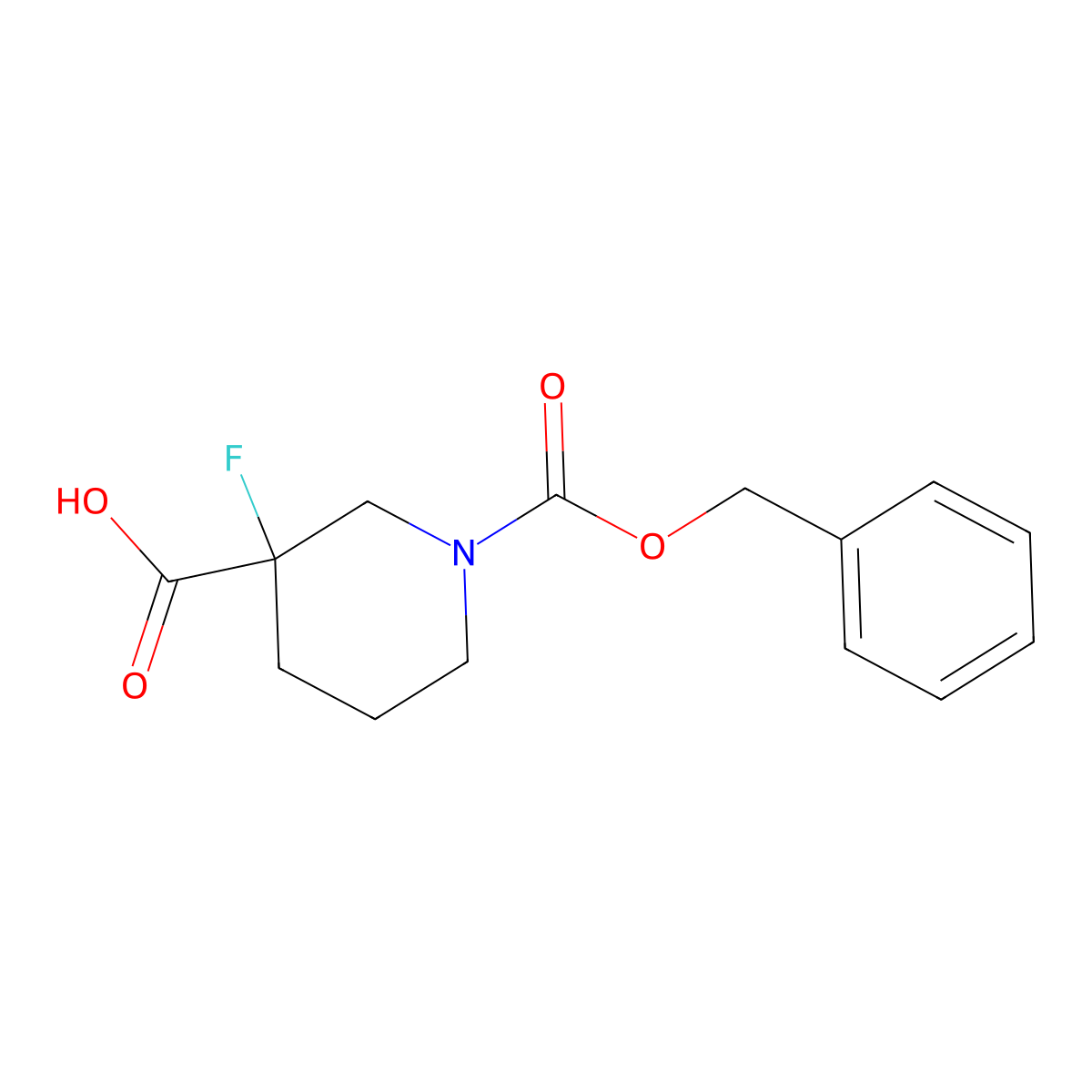 1-Cbz-3-fluoropiperidine-3-carboxylic Acid molecular structure, CAS 1363166-38-4