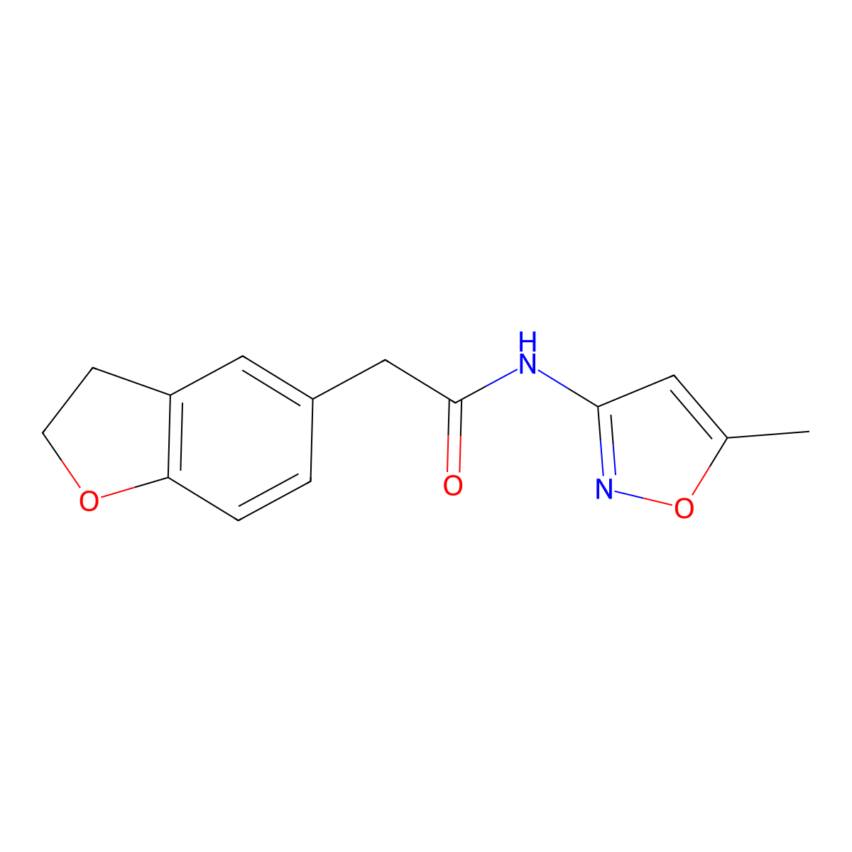 2-(2,3-Dihydrobenzofuran-5-yl)-N-(5-methylisoxazol-3-yl)acetamide molecular structure, CAS 1363166-39-5