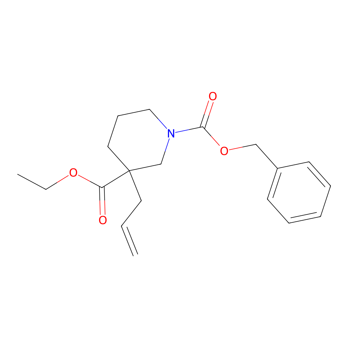 Ethyl 1-Cbz-3-allylpiperidine-3-carboxylate molecular structure, CAS 1363166-44-2