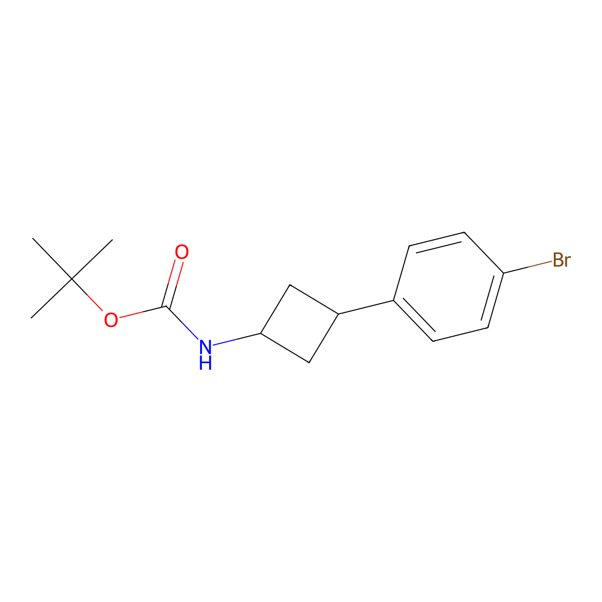 N-Boc-3-(4-bromophenyl)cyclobutanamine molecular structure, CAS 1363166-45-3