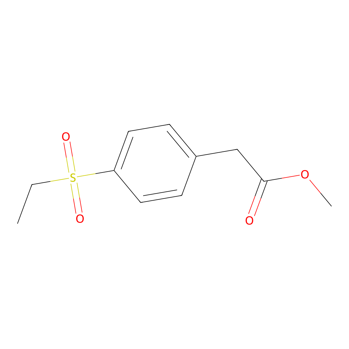 Methyl 2-(4-(ethylsulfonyl)phenyl)acetate molecular structure, CAS 1363179-14-9