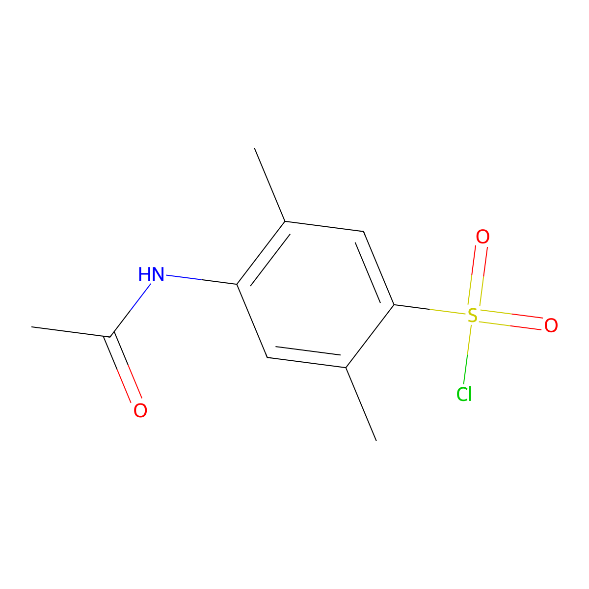 4-Acetamido-2,5-dimethylbenzene-1-sulfonyl chloride molecular structure, CAS 13632-08-1