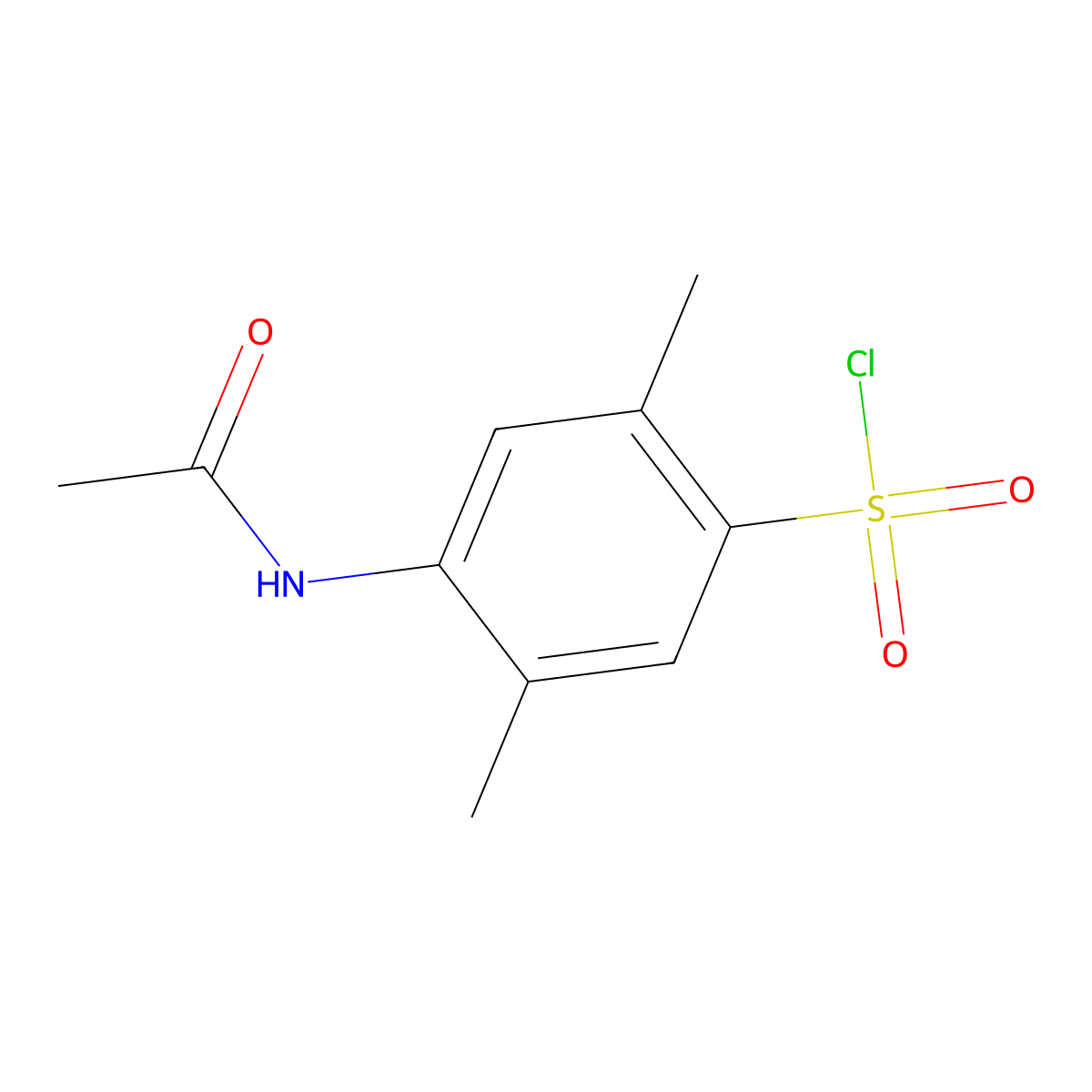 4-Acetamido-2,5-dimethylbenzene-1-sulfonyl chloride molecular structure, CAS 13632-08-1