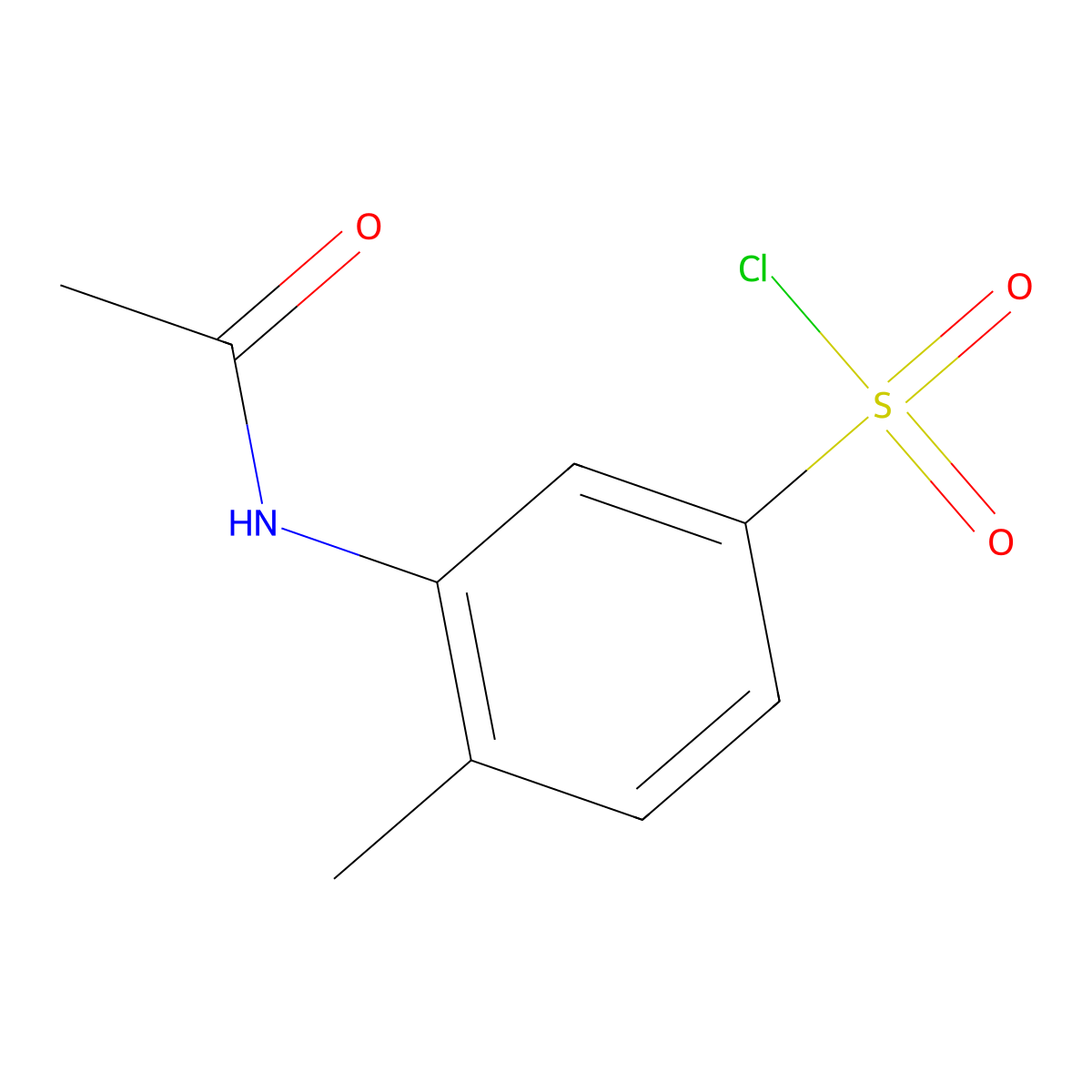 3-Acetamido-4-methylbenzene-1-sulfonyl chloride molecular structure, CAS 13632-46-7