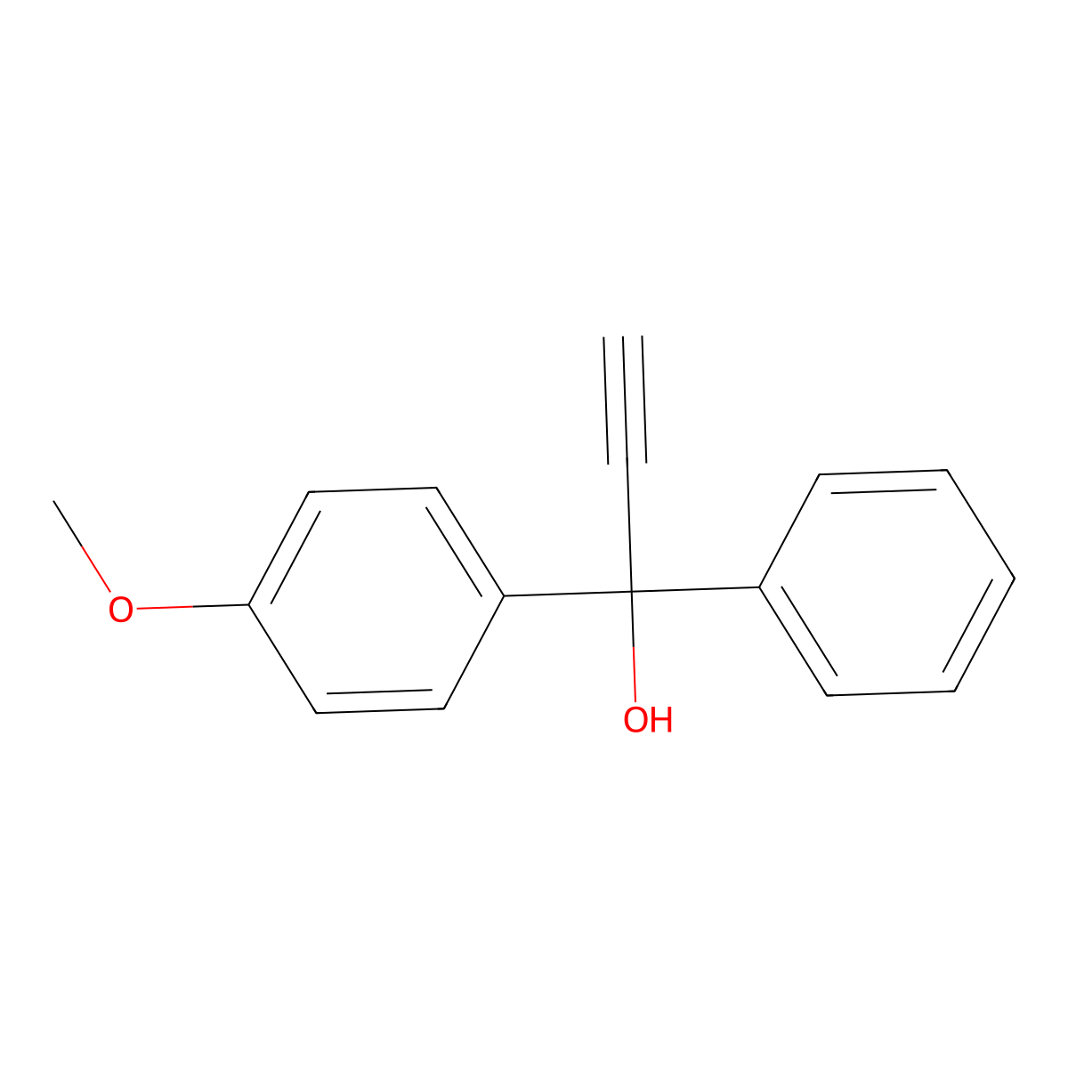 1-(4-Methoxyphenyl)-1-phenylprop-2-yn-1-ol molecular structure, CAS 13632-62-7