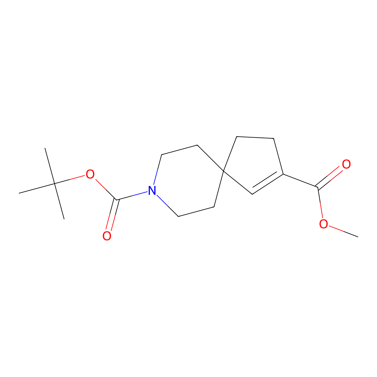 8-tert-Butyl 2-methyl 8-azaspiro[4.5]dec-1-ene-2,8-dicarboxylate molecular structure, CAS 1363210-32-5