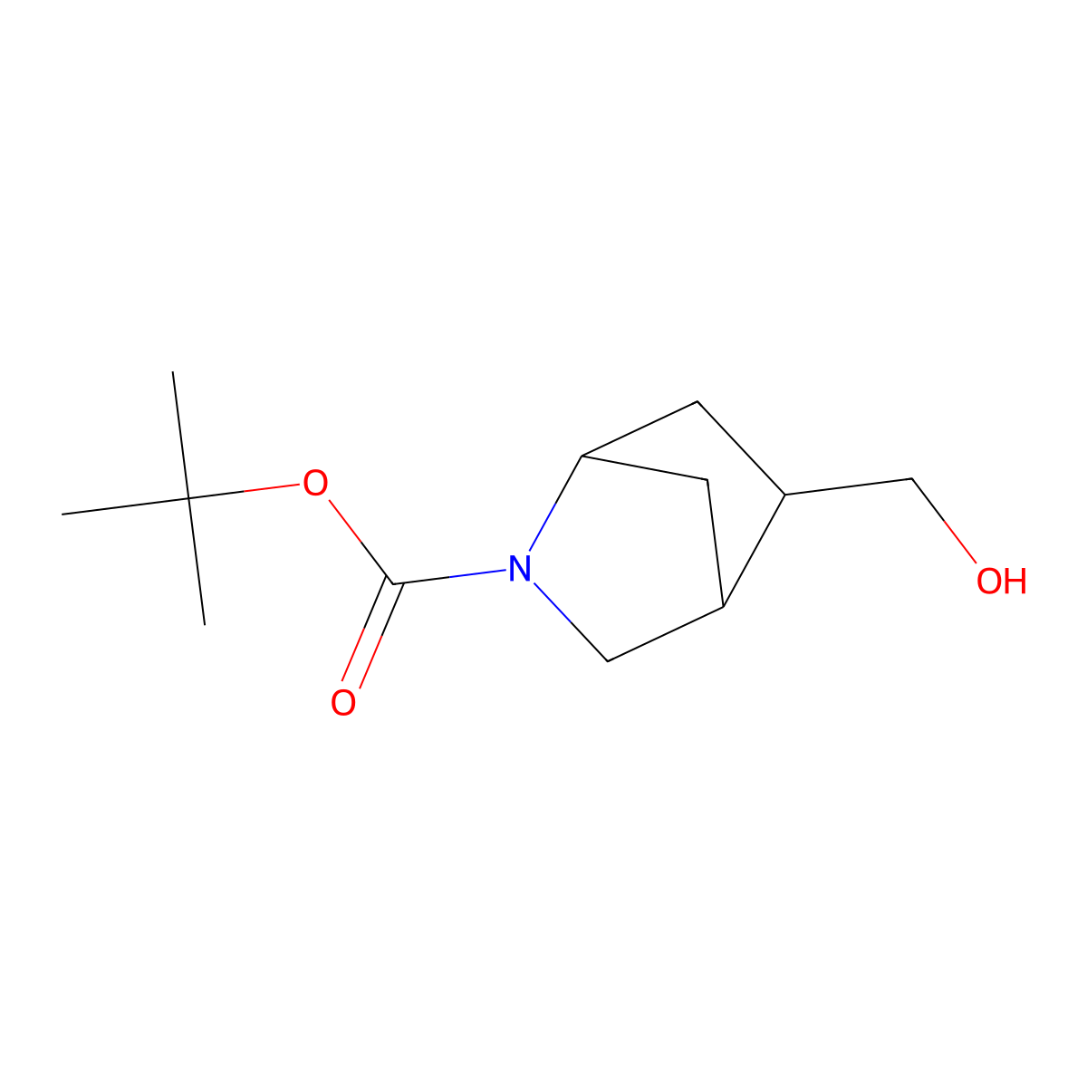 tert-Butyl 5-(hydroxymethyl)-2-azabicyclo[2.2.1]heptane-2-carboxylate molecular structure, CAS 1363210-35-8