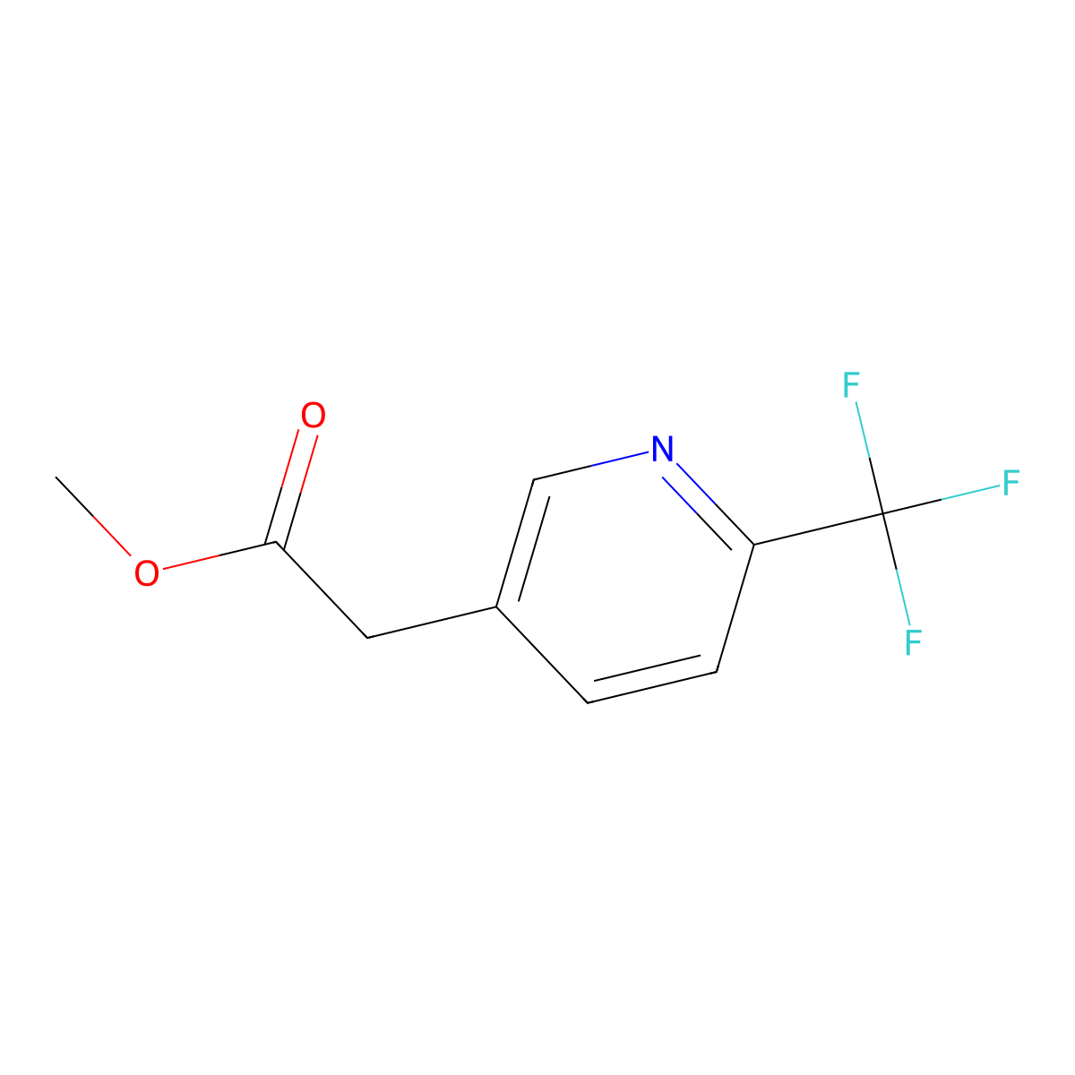 3-Pyridineacetic acid, 6-(trifluoromethyl)-, methyl ester molecular structure, CAS 1363210-38-1