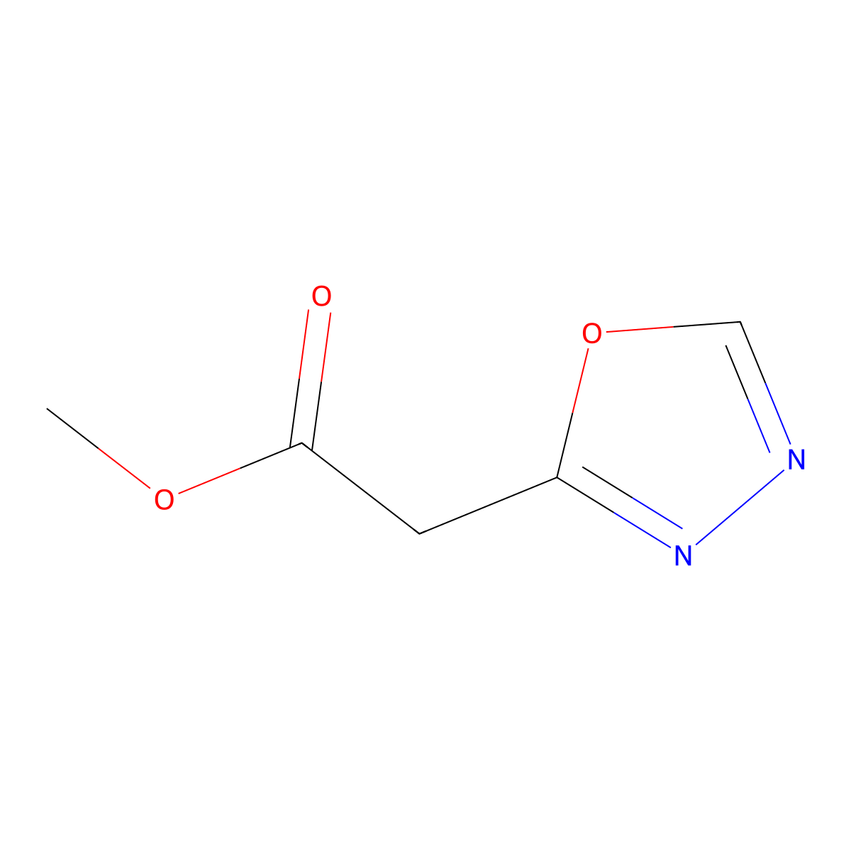 Methyl 2-(1,3,4-oxadiazol-2-yl)acetate molecular structure, CAS 1363210-48-3