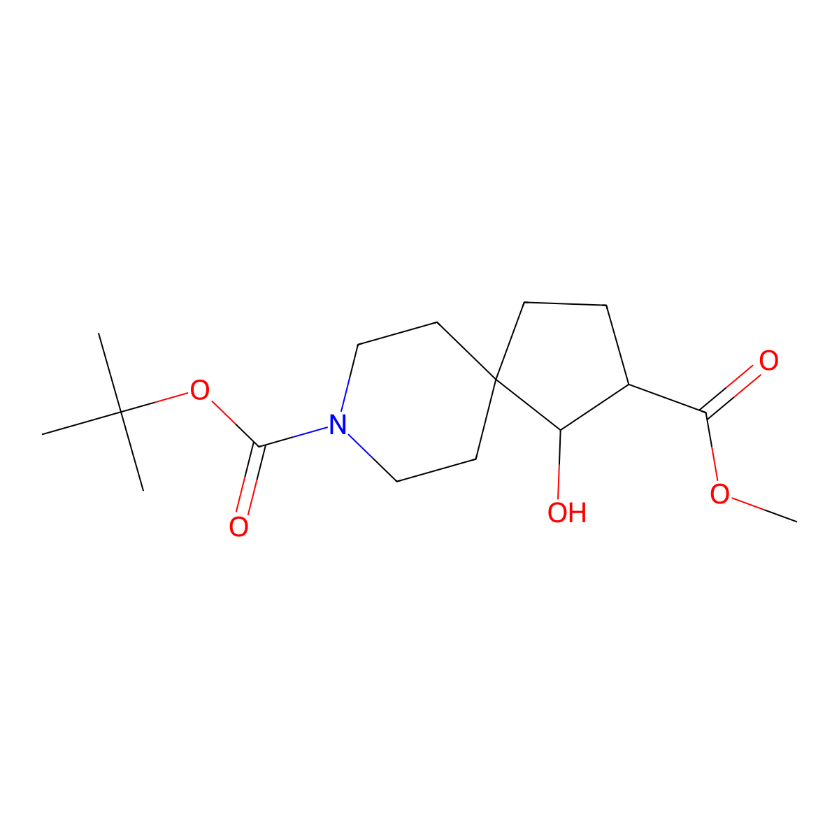 8-tert-Butyl 2-methyl 1-hydroxy-8-azaspiro[4.5]decane-2,8-dicarboxylate molecular structure, CAS 1363210-51-8