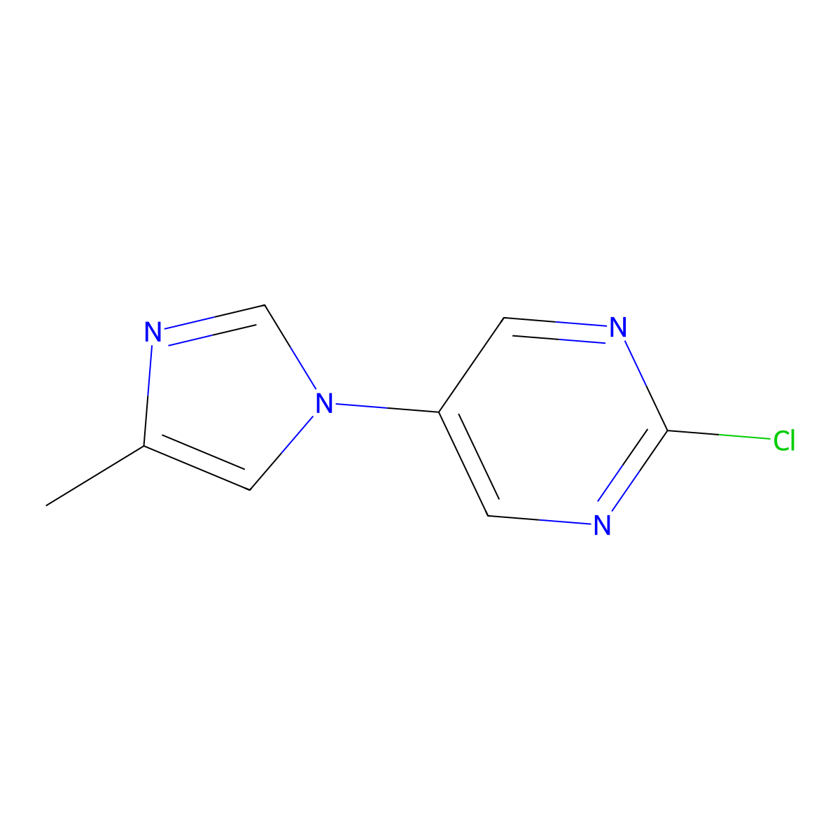 2-Chloro-5-(4-methylimidazol-1-yl)pyrimidine molecular structure, CAS 1363253-78-4