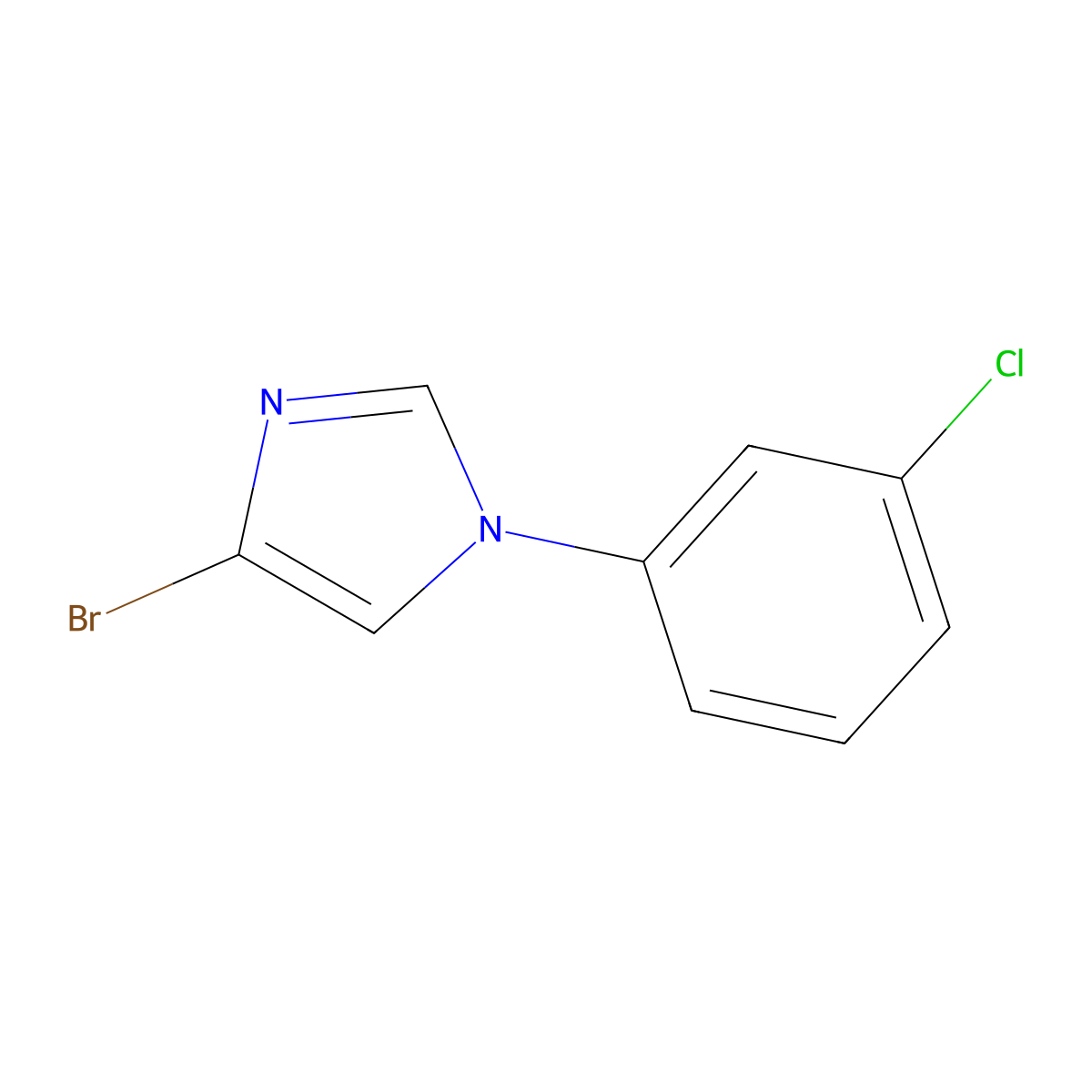 4-bromo-1-(3-chlorophenyl)-1H-imidazole molecular structure, CAS 1363253-90-0