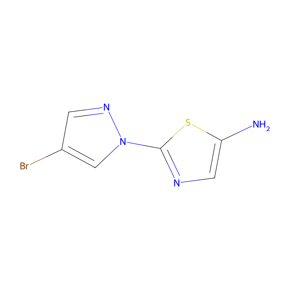4-Bromo-1-(5-aminothiazol-2-yl)pyrazole molecular structure, CAS 1363253-94-4