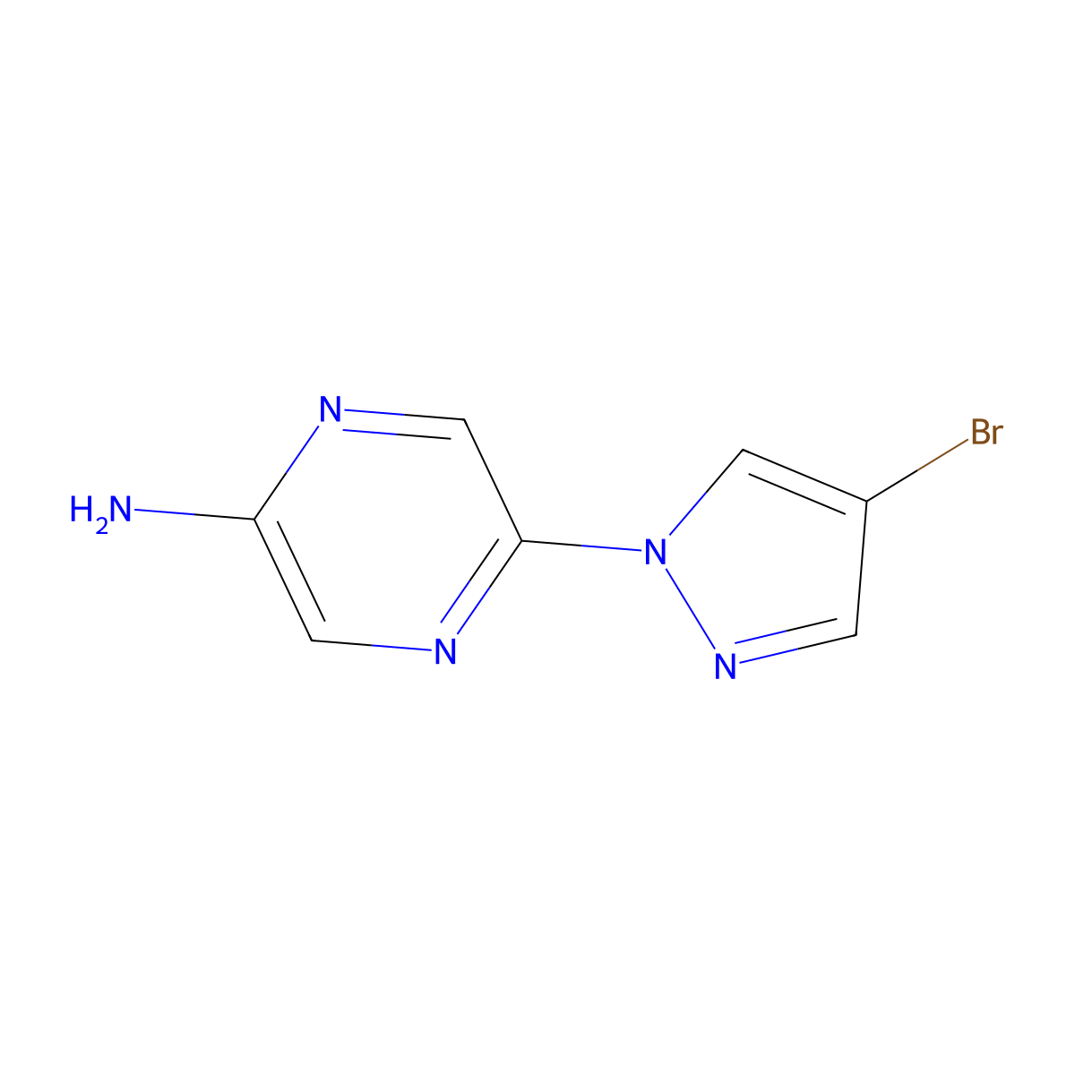 4-Bromo-1-(5-aminopyrazol-2-yl)pyrazole molecular structure, CAS 1363254-14-1