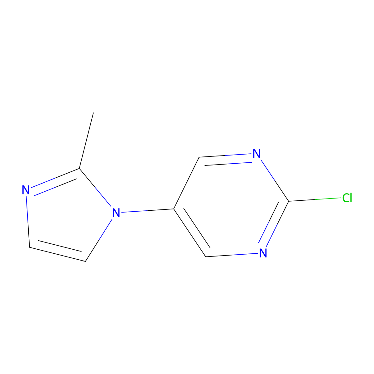 2-Chloro-5-(2-methylimidazol-1-yl)pyrimidine molecular structure, CAS 1363254-17-4
