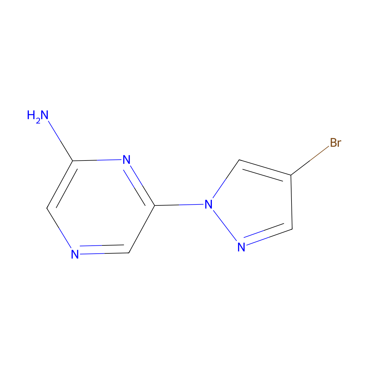 4-Bromo-1-(6-aminopyrazol-2-yl)pyrazole molecular structure, CAS 1363254-22-1