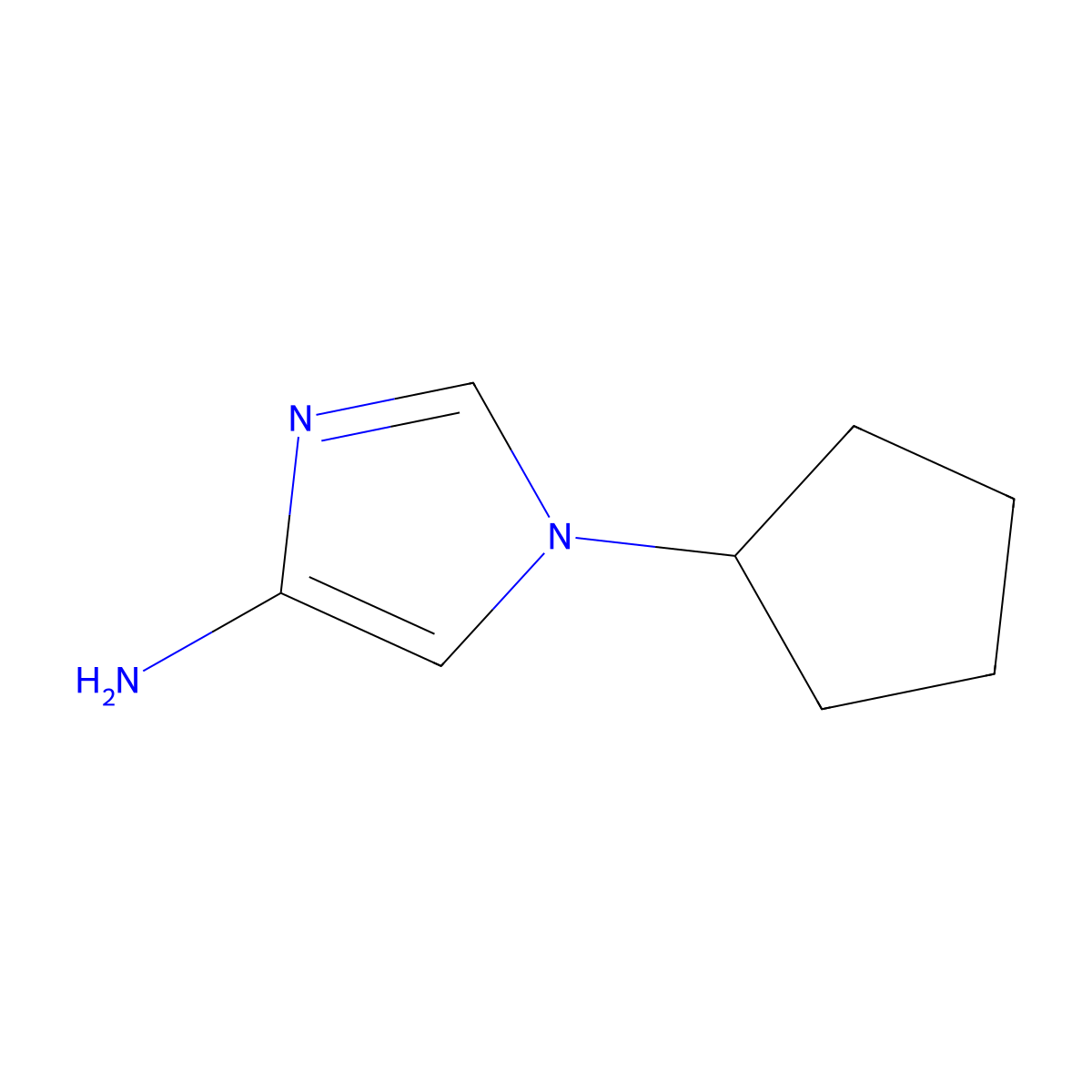 1-cyclopentyl-1H-imidazol-4-amine molecular structure, CAS 1363254-23-2