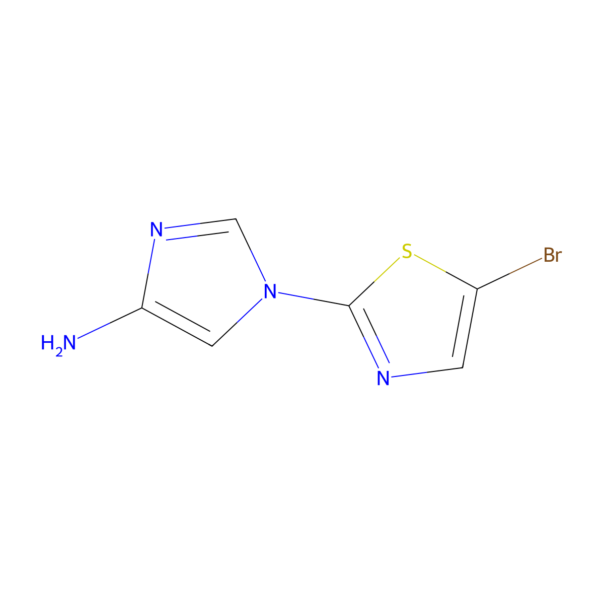 1-(5-Bromothiazol-2-yl)-4-aminoimidazole molecular structure, CAS 1363254-25-4