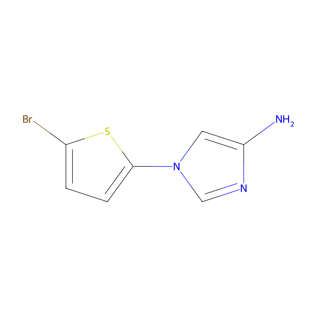 4-Amino-1-(5-bromo-2-thienyl)imidazole molecular structure, CAS 1363254-30-1
