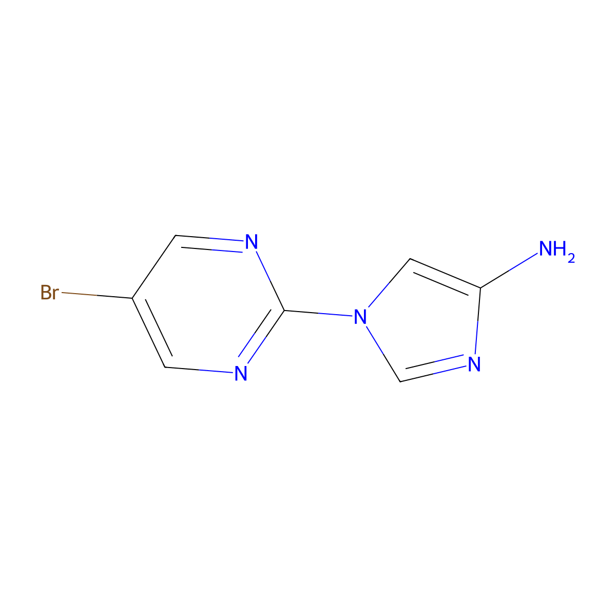 1-(5-Bromo-2-pyrimidyl)-4-aminoimidazole molecular structure, CAS 1363254-36-7