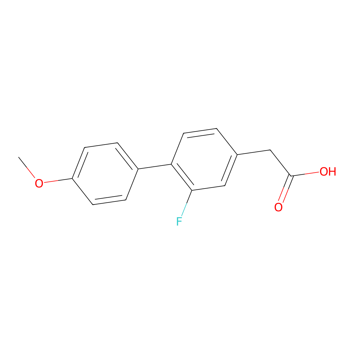 2-Fluoro-4'-methoxy[1,1'-biphenyl]-4-acetic acid molecular structure, CAS 136326-39-1