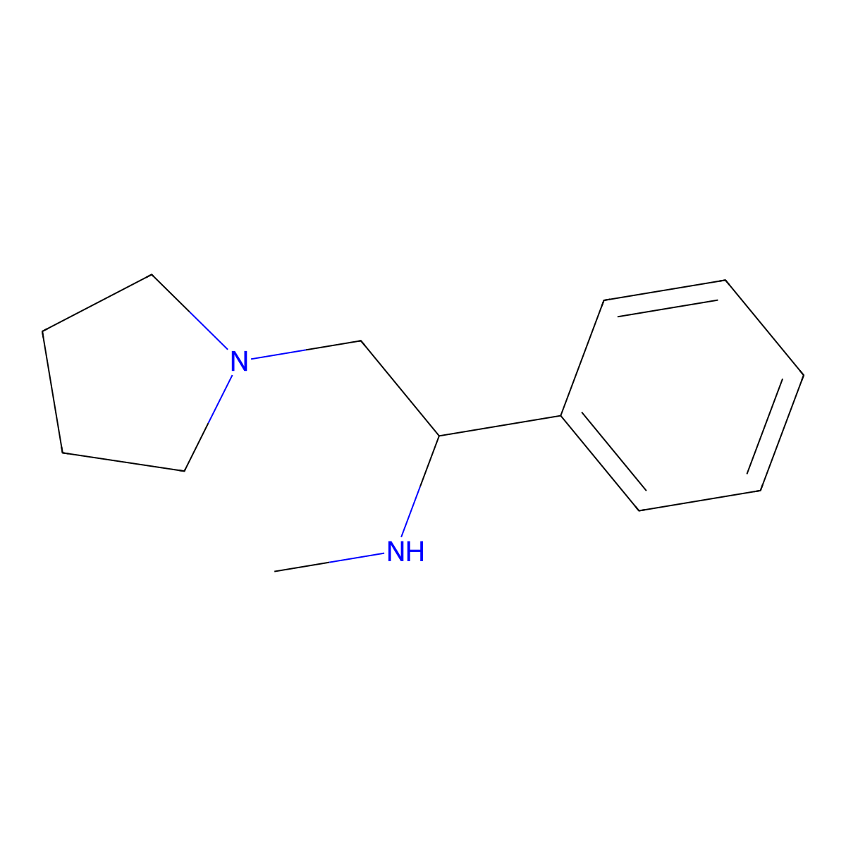 methyl((1R)-1-phenyl-2-(pyrrolidin-1-yl)ethyl)amine molecular structure, CAS 136329-39-0