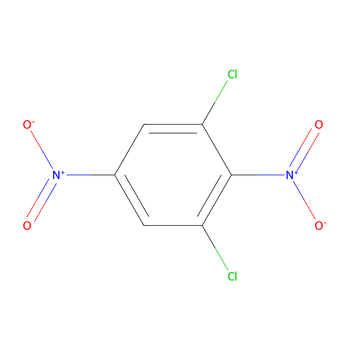Benzene, 1,3-dichloro-2,5-dinitro- molecular structure, CAS 13633-34-6