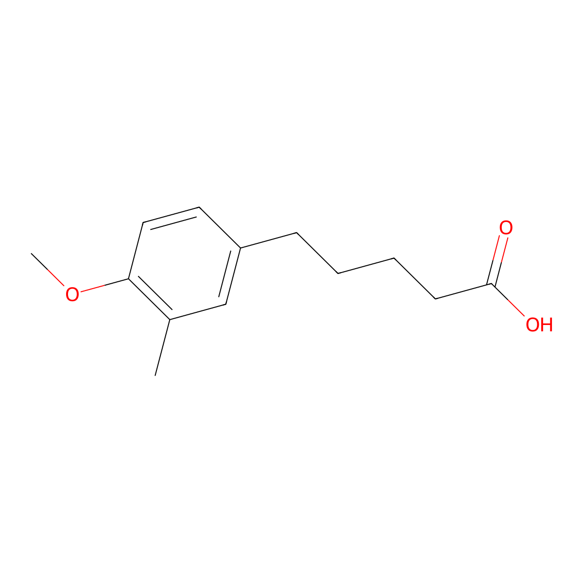 5-(4-Methoxy-3-methylphenyl)pentanoic acid molecular structure, CAS 13633-95-9