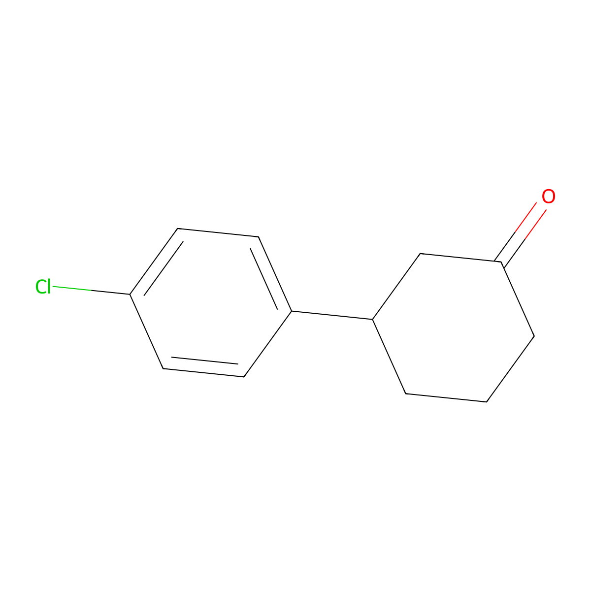 3-(4-Chlorophenyl)cyclohexan-1-one molecular structure, CAS 136333-71-6
