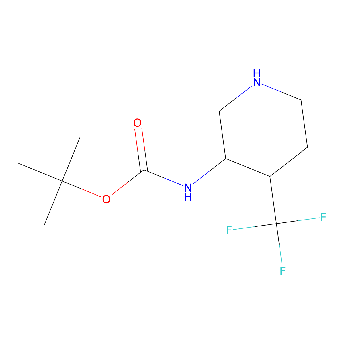 trans-3-(Boc-amino)-4-(trifluormethyl)piperidine molecular structure, CAS 1363378-16-8