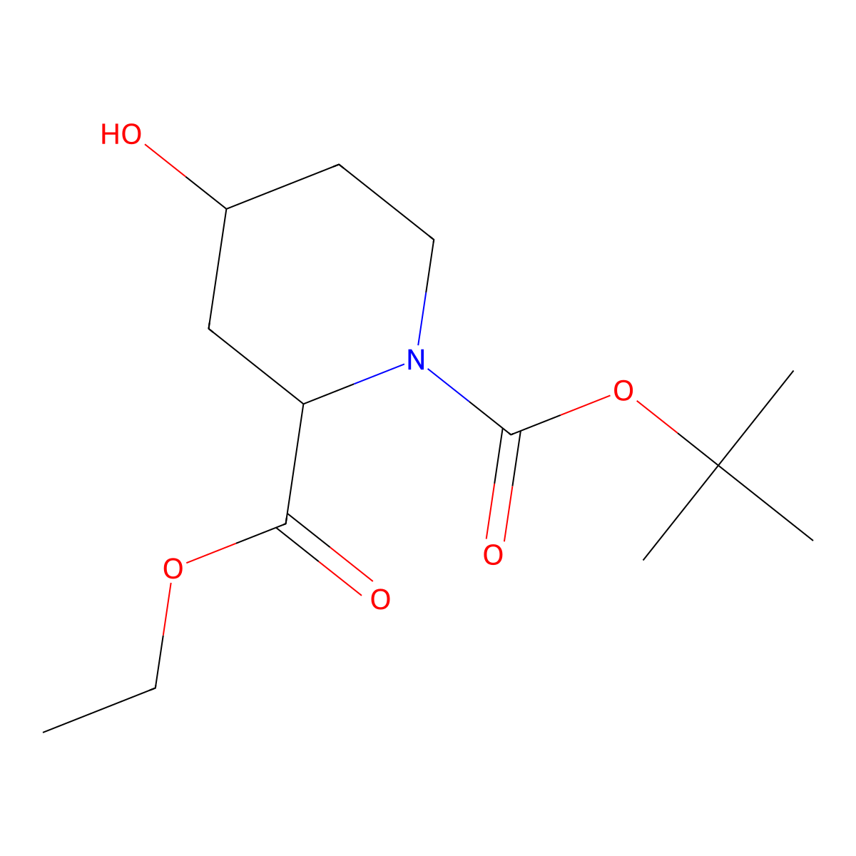 (2R,4S)-Ethyl 1-Boc-4-hydroxypiperidine-2-carboxylate molecular structure, CAS 1363378-19-1