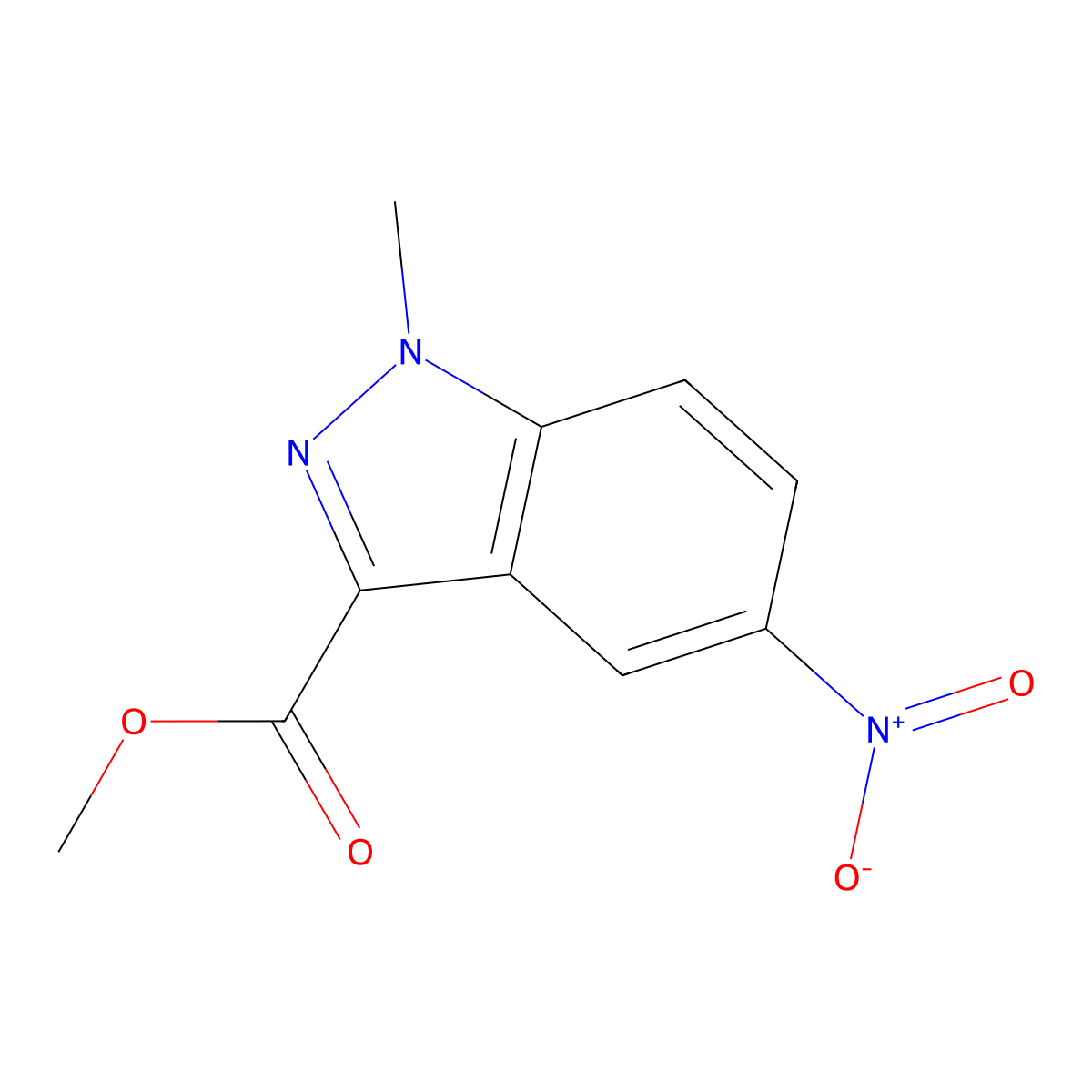 Methyl 1-methyl-5-nitro-1H-indazole-3-carboxylate molecular structure, CAS 1363380-48-6