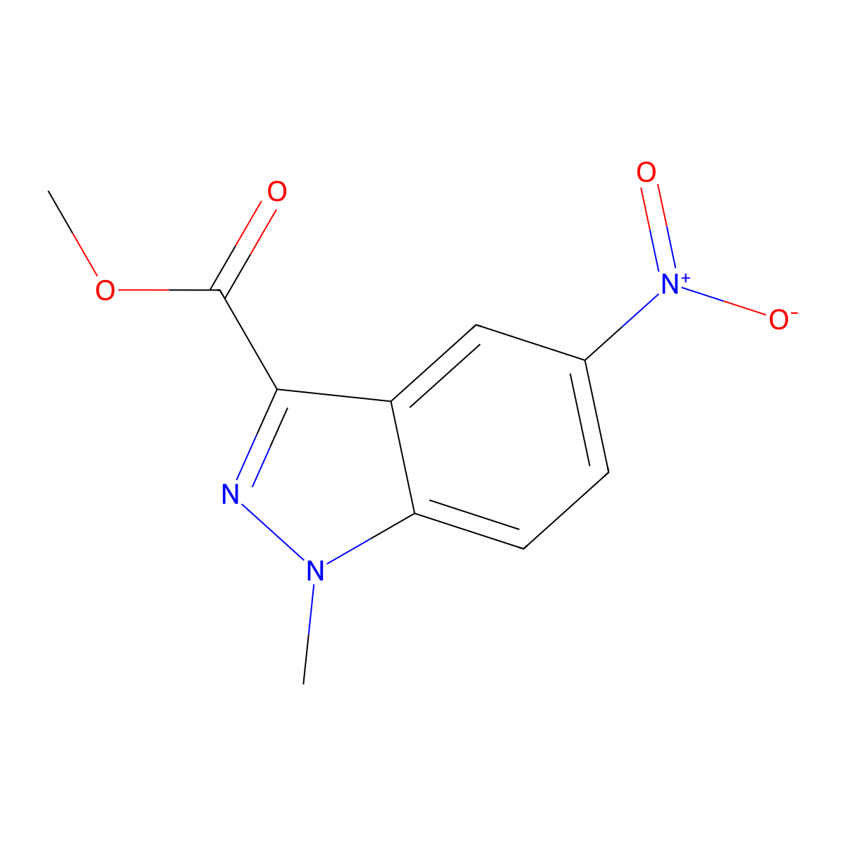 Methyl 1-methyl-5-nitro-1H-indazole-3-carboxylate molecular structure, CAS 1363380-48-6