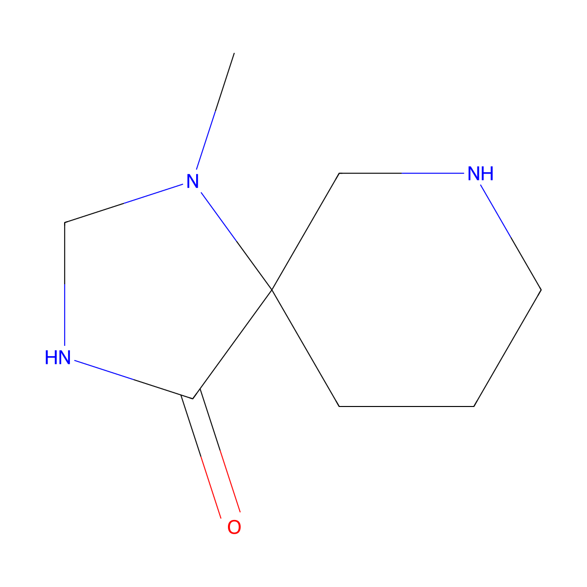 1-Methyl-1,3,7-triazaspiro[4.5]decan-4-one molecular structure, CAS 1363380-50-0