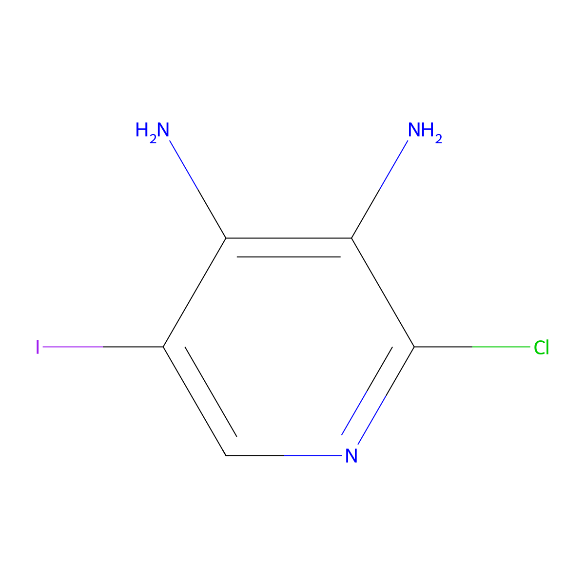 2-Chloro-5-iodo-3,4-pyridinediamine molecular structure, CAS 1363380-53-3