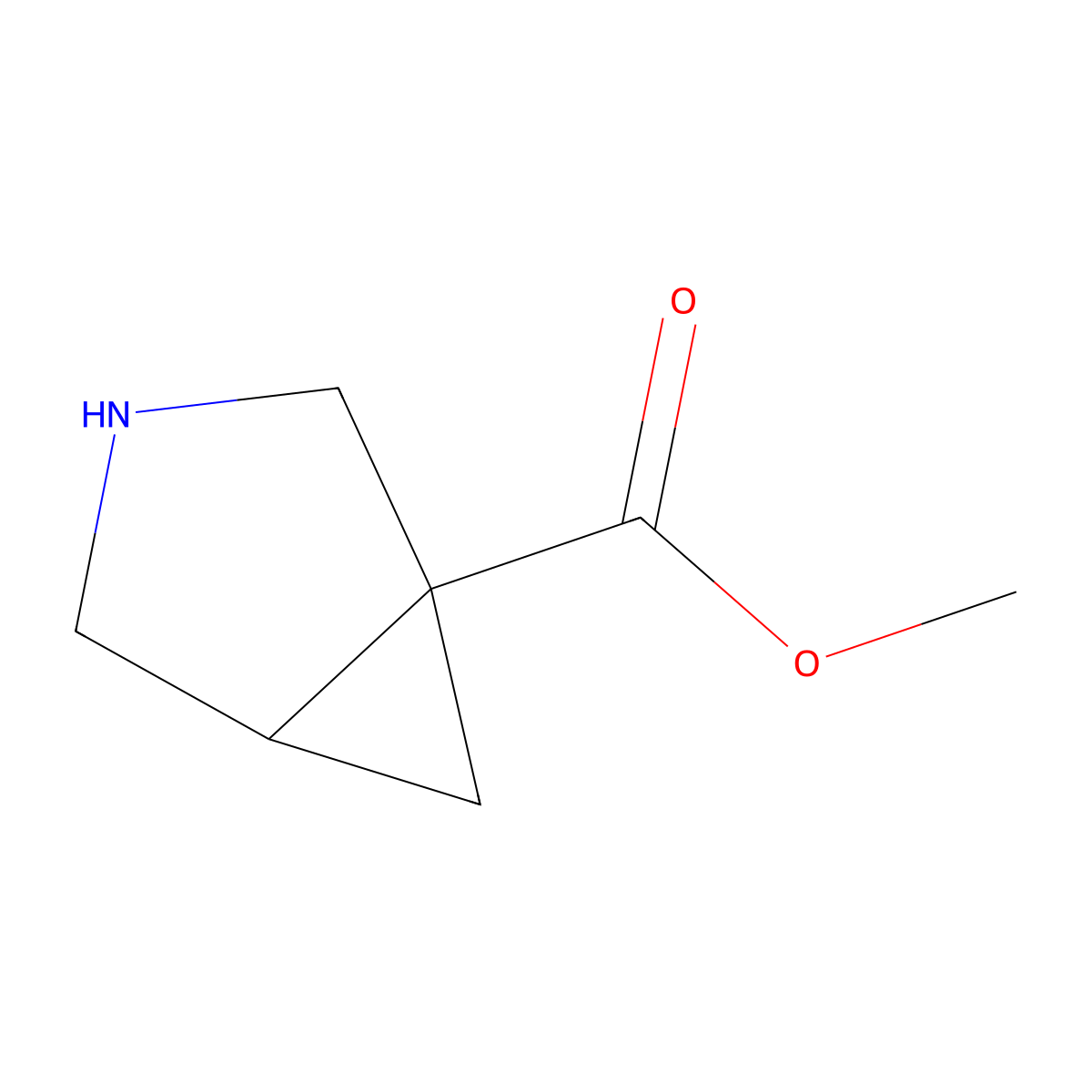Methyl 3-azabicyclo[3.1.0]hexane-1-carboxylate molecular structure, CAS 1363380-55-5