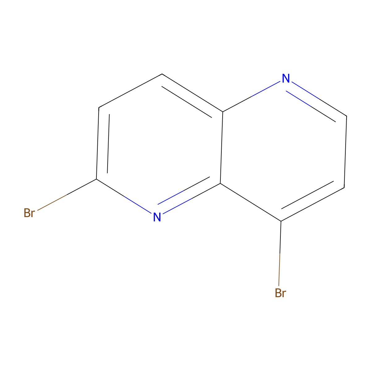 2,8-Dibromo-1,5-naphthyridine molecular structure, CAS 1363380-58-8