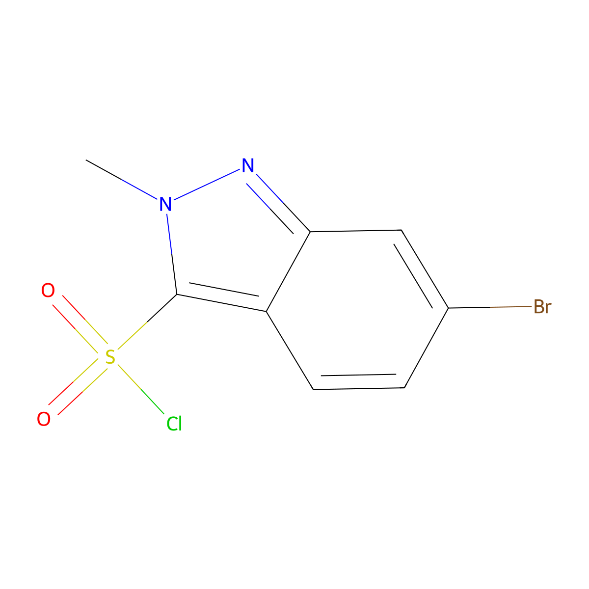 6-Bromo-2-methyl-2H-indazole-3-sulfonyl chloride molecular structure, CAS 1363380-61-3