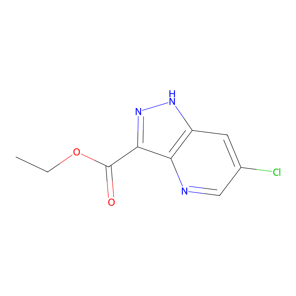 ethyl 6-chloro-1H-pyrazolo[4,3-b]pyridine-3-carboxylate molecular structure, CAS 1363380-62-4