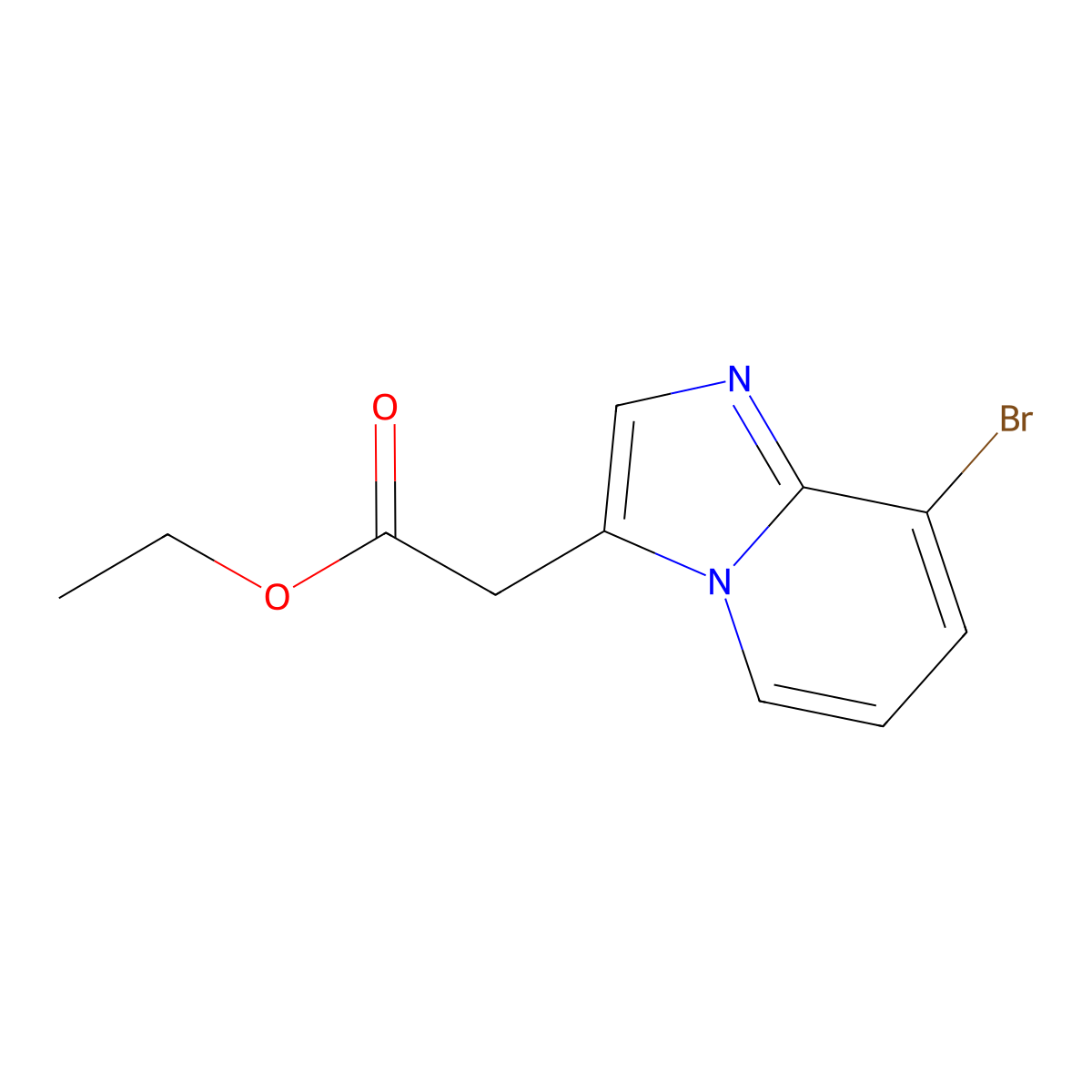 Ethyl 7-bromoimidazo[1,2-A]pyridine-3-acetate molecular structure, CAS 1363380-65-7