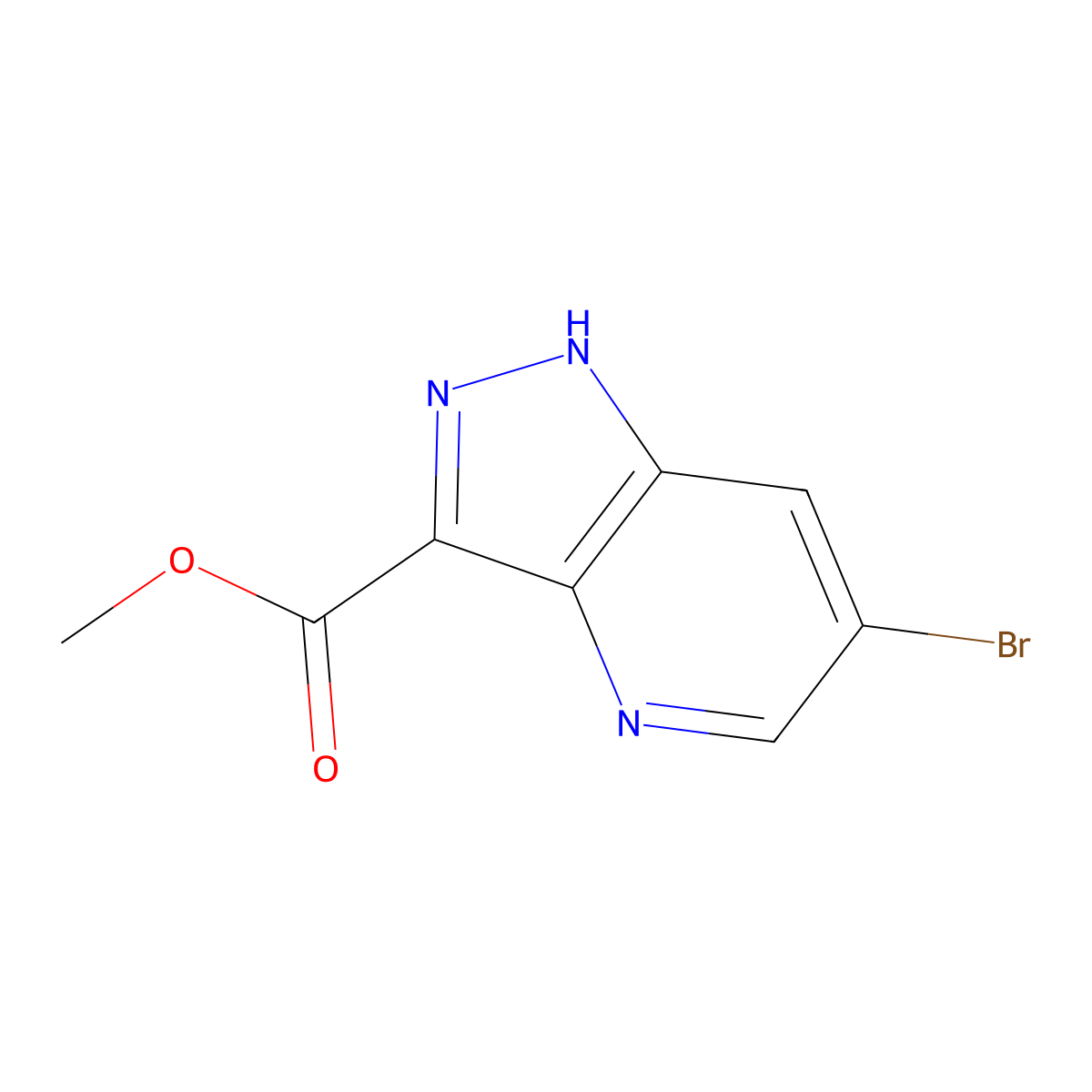 Methyl 6-bromo-1H-pyrazolo[4,3-B]pyridine-3-carboxylate molecular structure, CAS 1363380-66-8