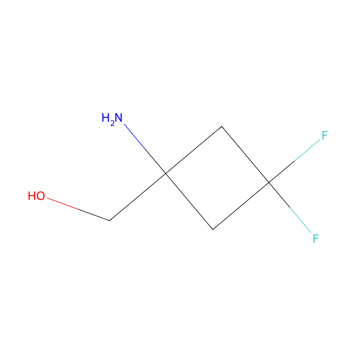 1-Amino-3,3-difluorocyclobutanemethanol molecular structure, CAS 1363380-82-8